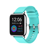 Smartwatch with a turquoise band on a white background