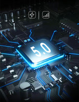 Electronic circuit board with a chip displaying '5.0' on a dark background
