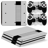Gaming console and controllers with black and white design