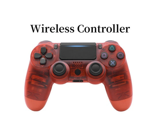Red wireless gaming controller on a white background with text 'Wireless Controller'.
