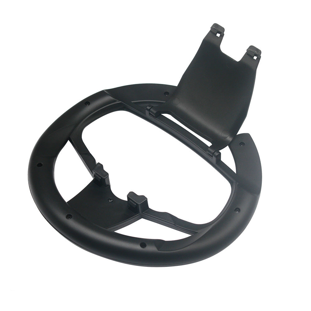 Black plastic guard or cover on a white background