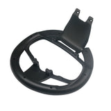 Black plastic guard or cover on a white background