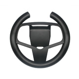 Black steering wheel on a white background