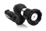 Black and silver pressure washer nozzle on a white background