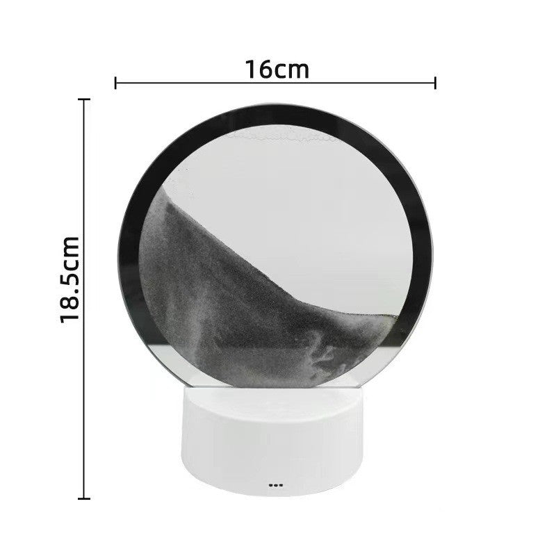 Round mirror with dimensions labeled on a white background
