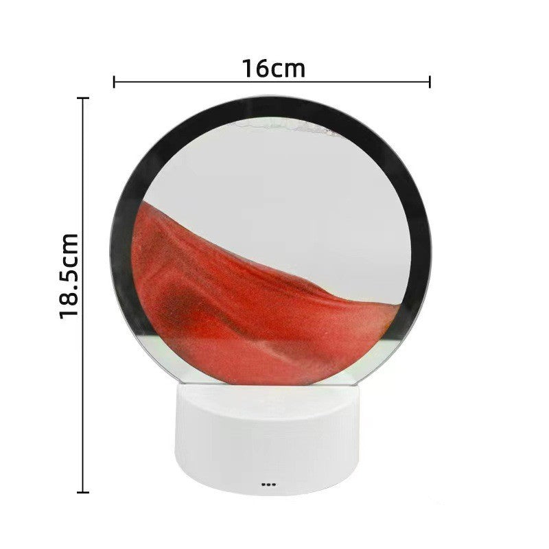 Round mirror with dimensions labeled on a white background