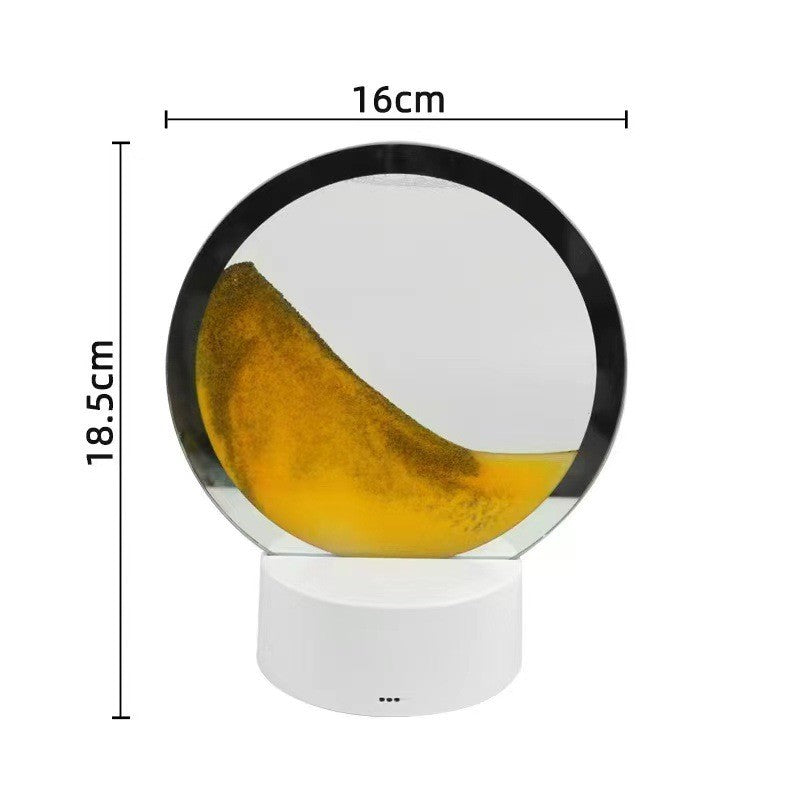 Round decorative item with dimensions labeled on a white background