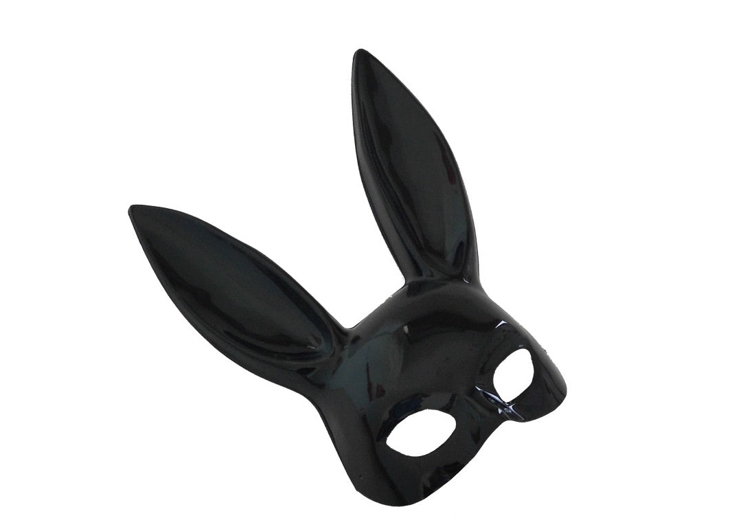 Black rabbit mask on a white background