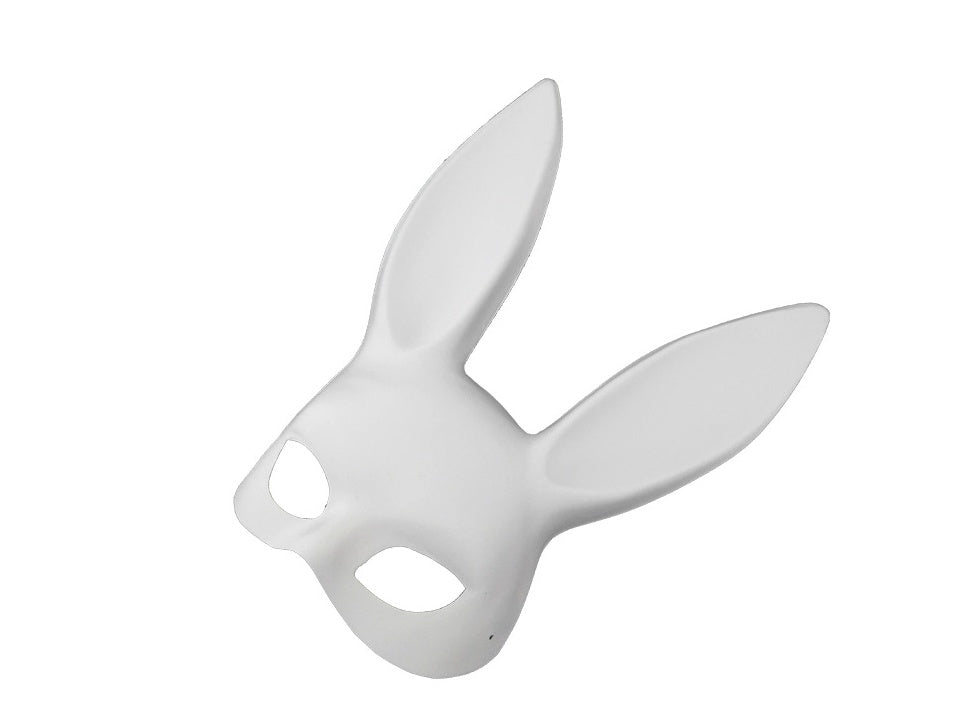 White bunny mask on a white background