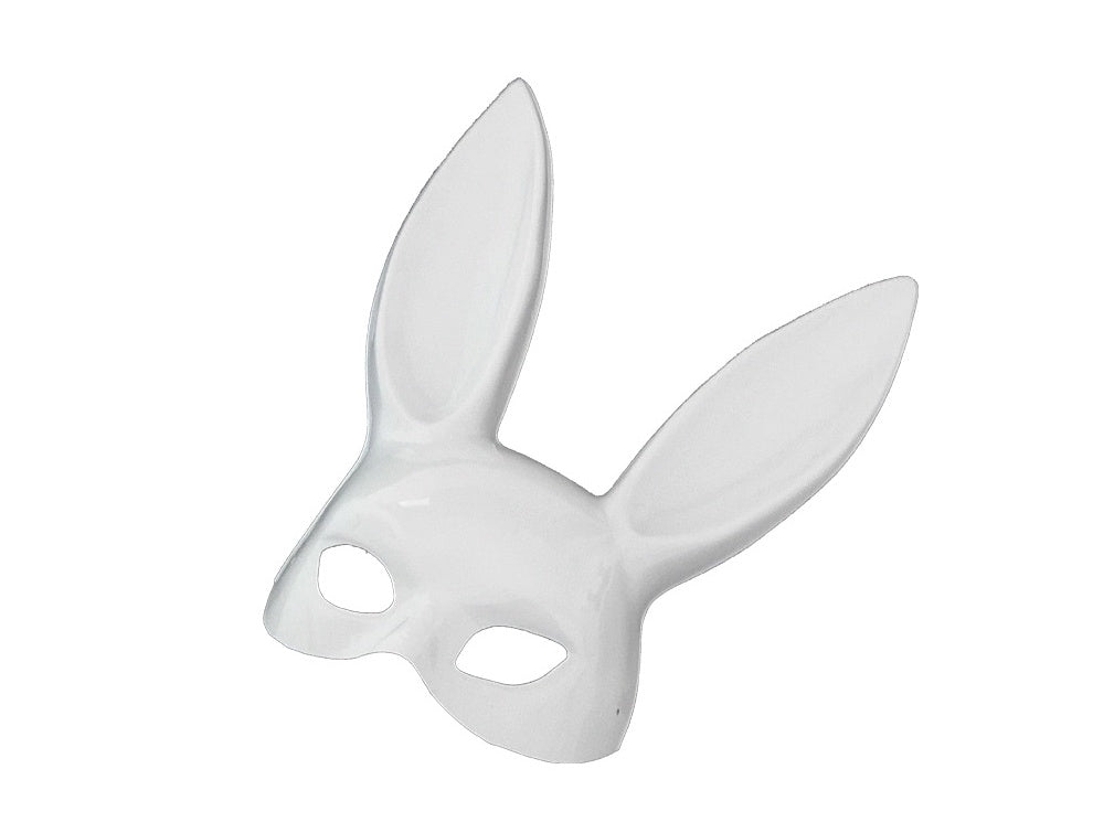 White bunny mask on a white background
