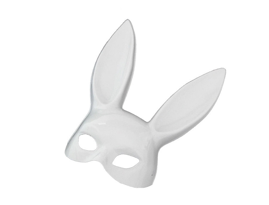 White bunny mask on a white background