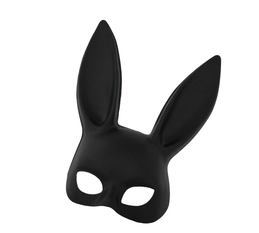 Black rabbit mask on a white background