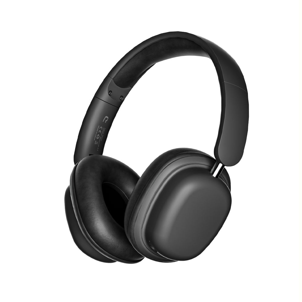 Black over-ear headphones on a white background