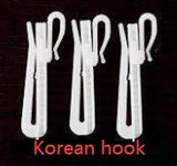 White hooks on a black background with 'Korean hook' text.