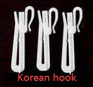 White hooks on a black background with 'Korean hook' text.