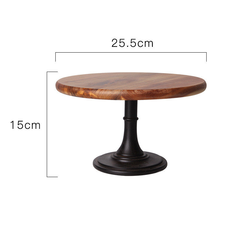 Round wooden table with dimensions labeled on a white background