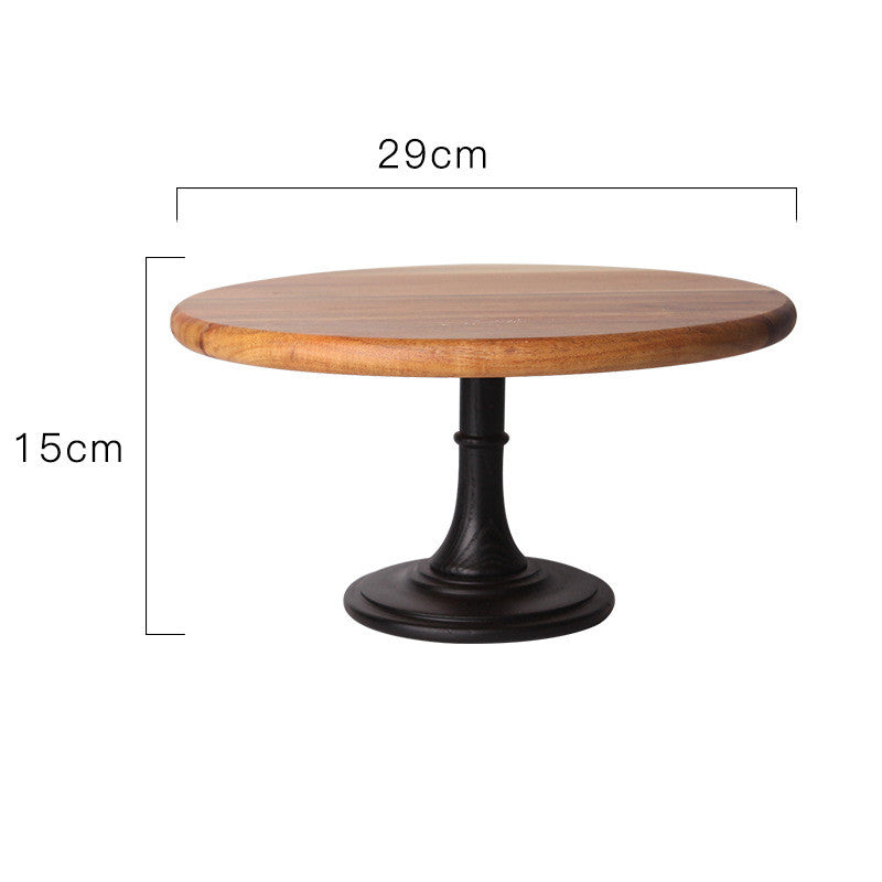 Round wooden table with dimensions labeled on a white background