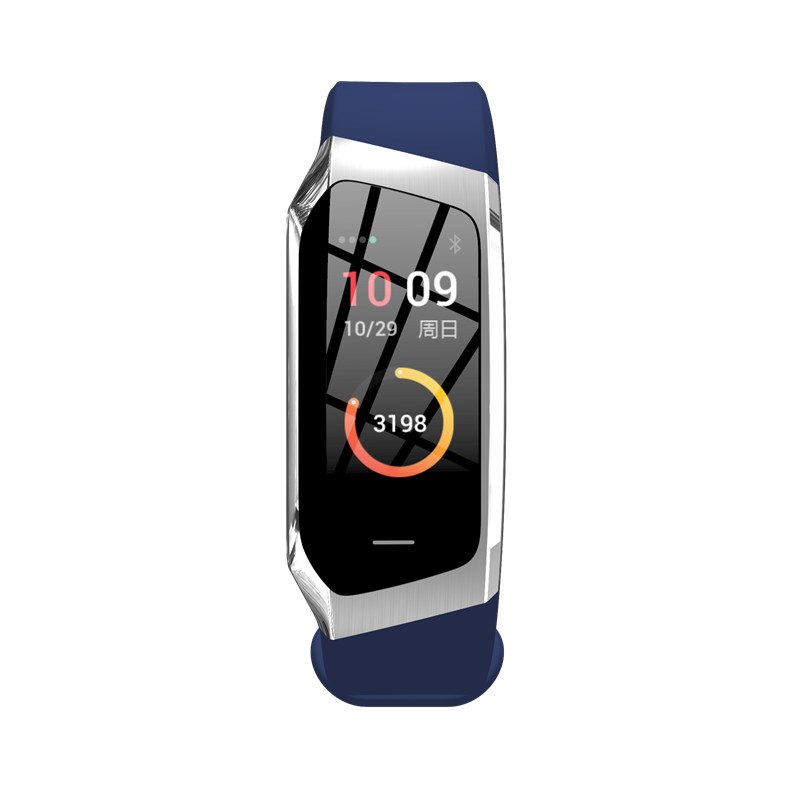 Smartwatch with a blue band on a white background