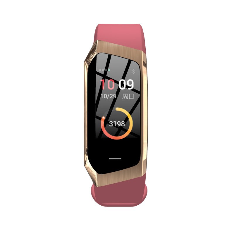 Smartwatch with a pink band on a white background