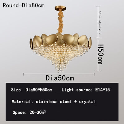 Chandelier with dimensions and specifications on a gray background