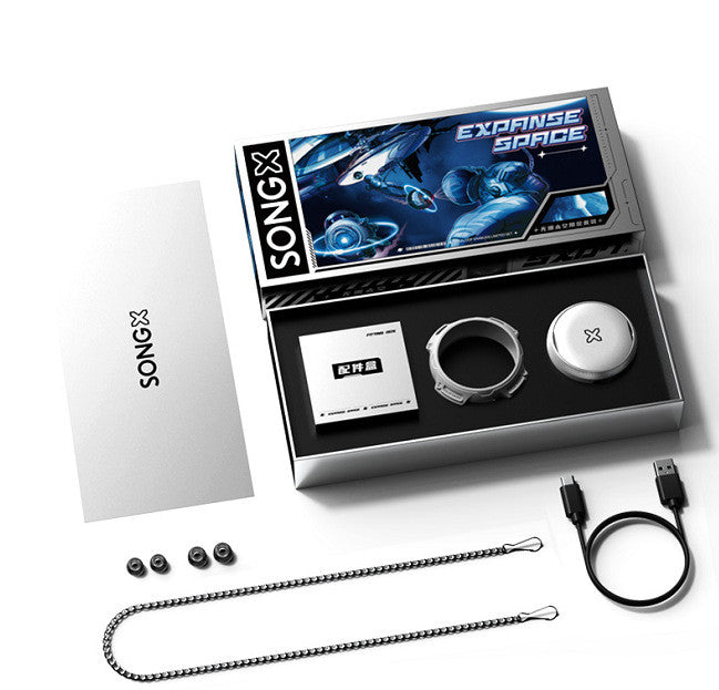 Product packaging with 'SONG X' branding and accessories on a white background