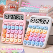 Two colorful calculators with a 'Teacher Recommendation' label and 'For students only' text.