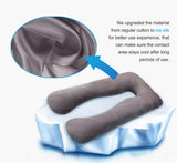 Ice silk cushion with close-up of material and text about improved cooling effect.