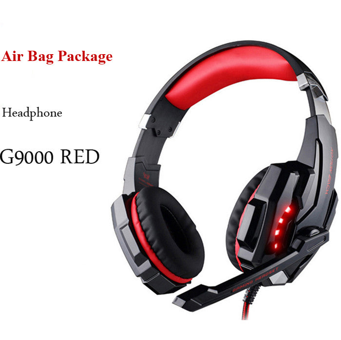 Red and black gaming headset with 'Air Bag Package' text on a white background