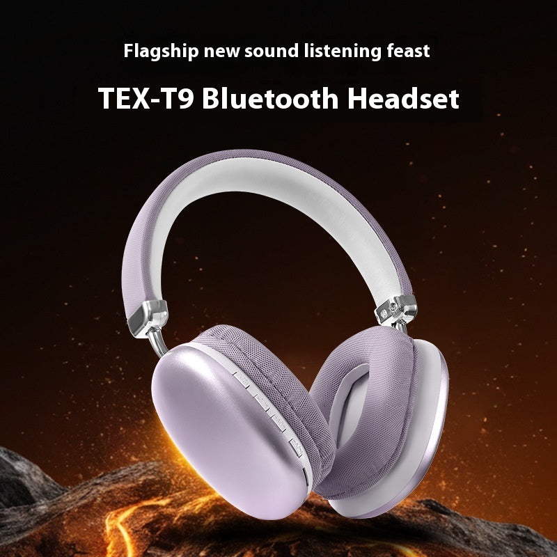 TEX-T9 Bluetooth Headset on a dark background with fiery design