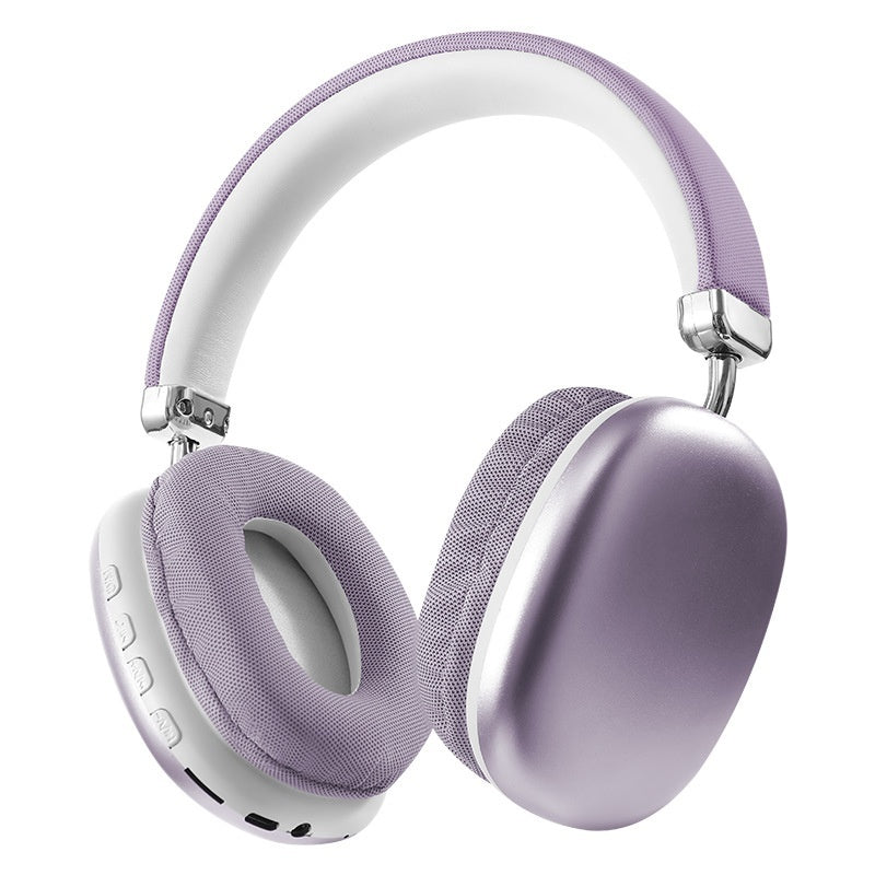 Lavender and white headphones on a white background