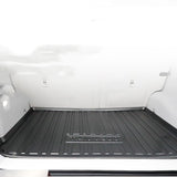 Car trunk with a black mat on a white background
