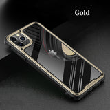 Gold phone case on a dark background