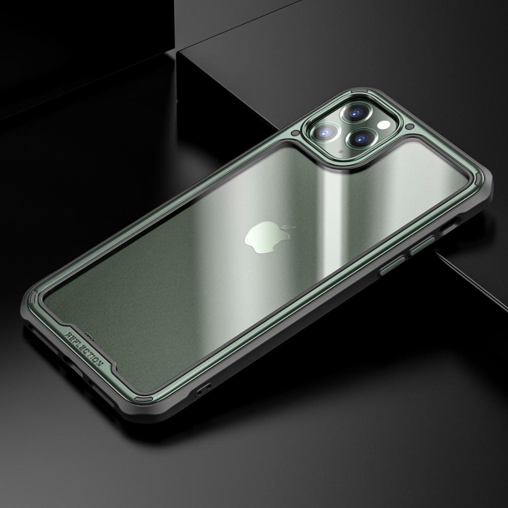 Smartphone with a reflective case on a black background