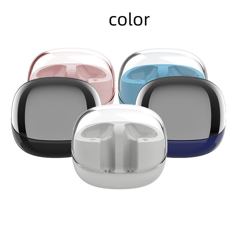 Four different colored cases for earbuds on a white background