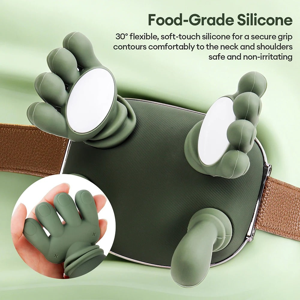 Silicone car mount with soft-touch design on a green background