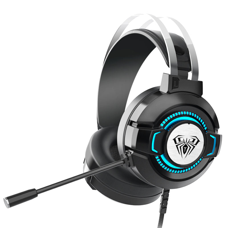 Gaming headset with microphone on a white background