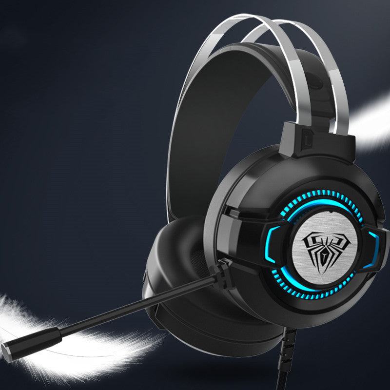 Gaming headset with microphone on a dark background