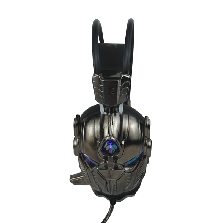 Gaming headset with futuristic design on a white background