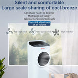 Air cooler with features highlighted on a light gray background