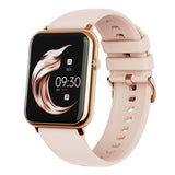 Smartwatch with a pink strap on a white background