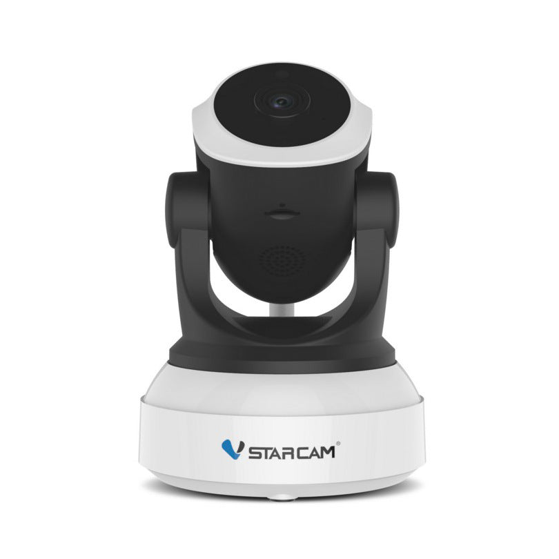 Black and white security camera with VStarcam branding on a white background