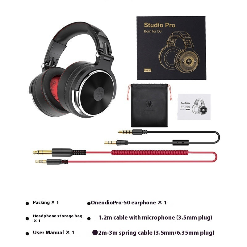Studio Pro headphones with accessories on a white background
