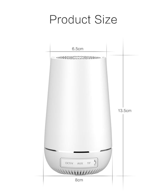 White cylindrical product with dimensions labeled on a white background