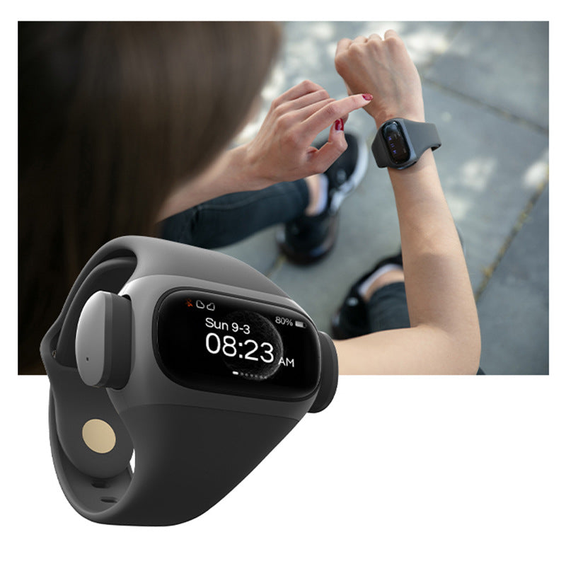 Smartwatch and fitness tracker on a white background