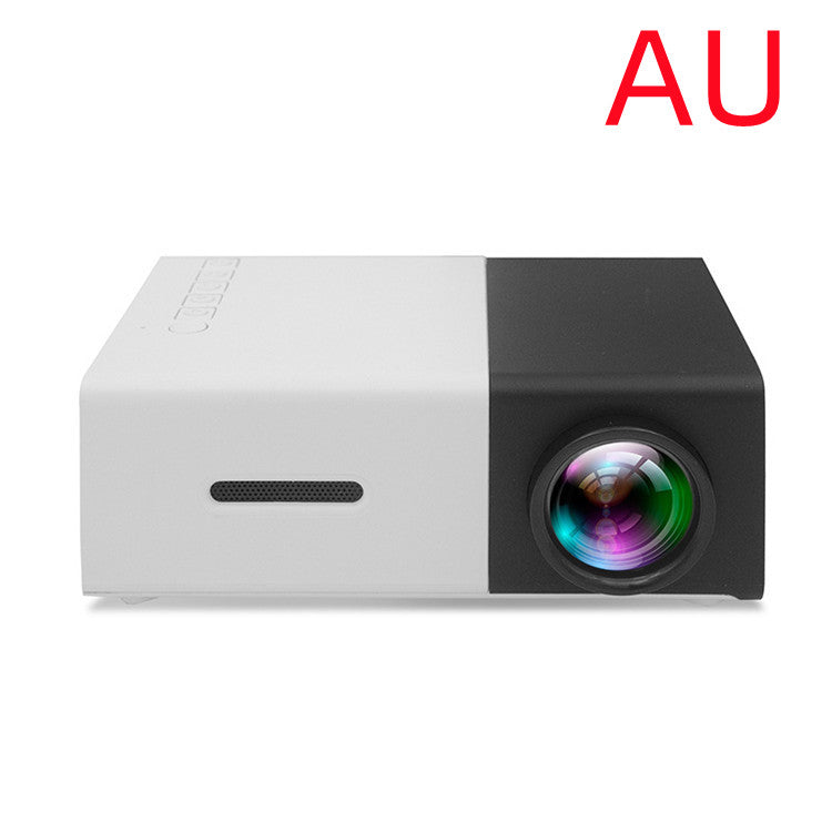Projector with a white and black design on a white background, featuring the 'UK' text in red.