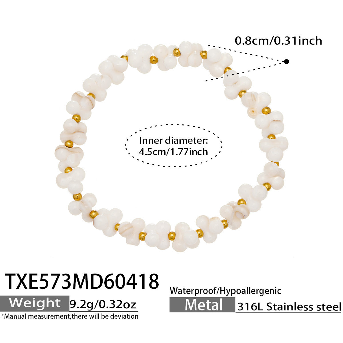 Natural Shell Shaped Beaded Necklace For Women