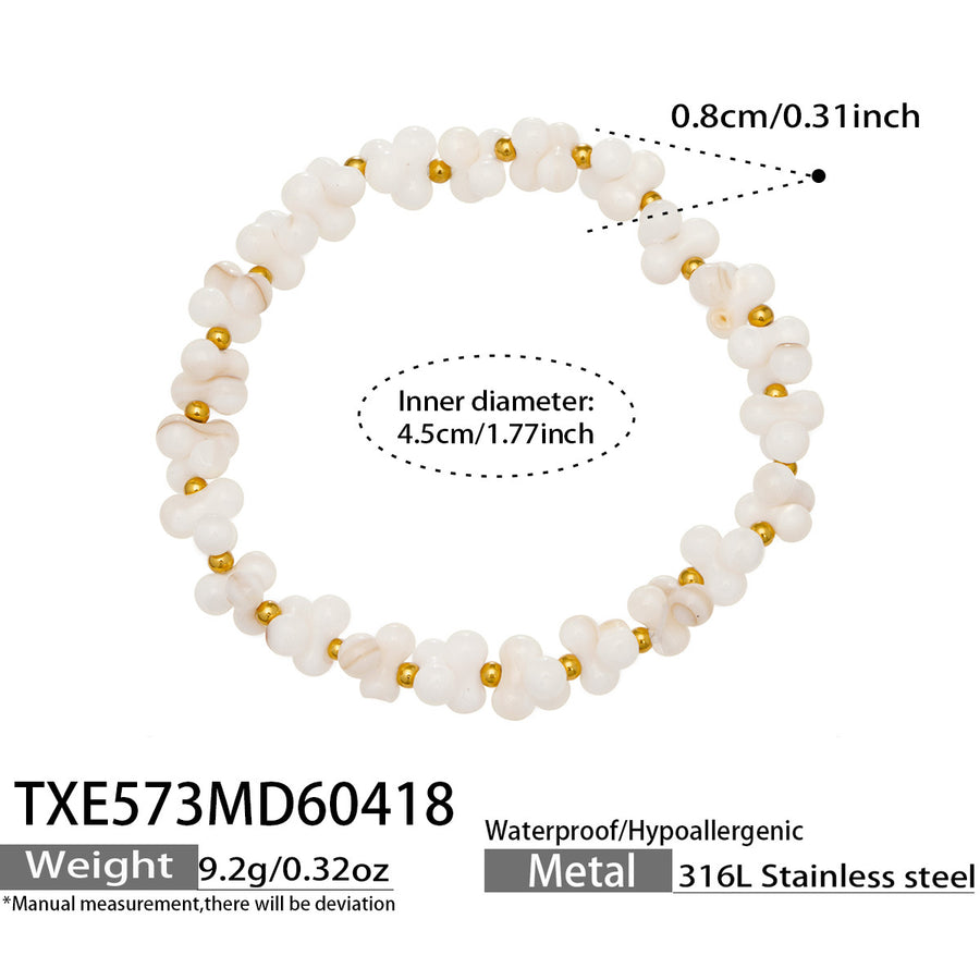 Natural Shell Shaped Beaded Necklace For Women