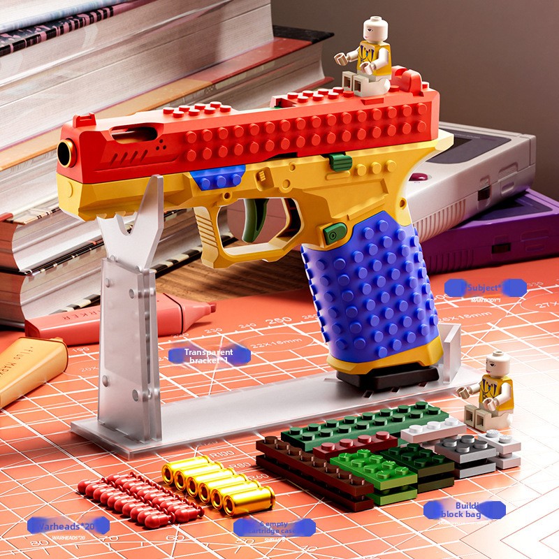 DIY Foam Bullet UZI Toy Gun With Shell Ejection Manual Assembly Blaster