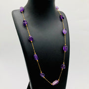 Personalized Amethyst Gemstone Clavicle Necklace For Women