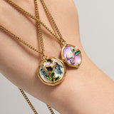 Retro Romantic Enamel-Painted Oil-Style Floral Necklace For Women